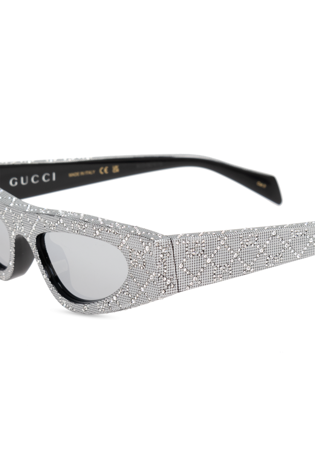 小物 GUCCI sunglasses stone silver black Gucci Sunglasses GG1780S 001 Shiny Black Strass - eye-oo.com